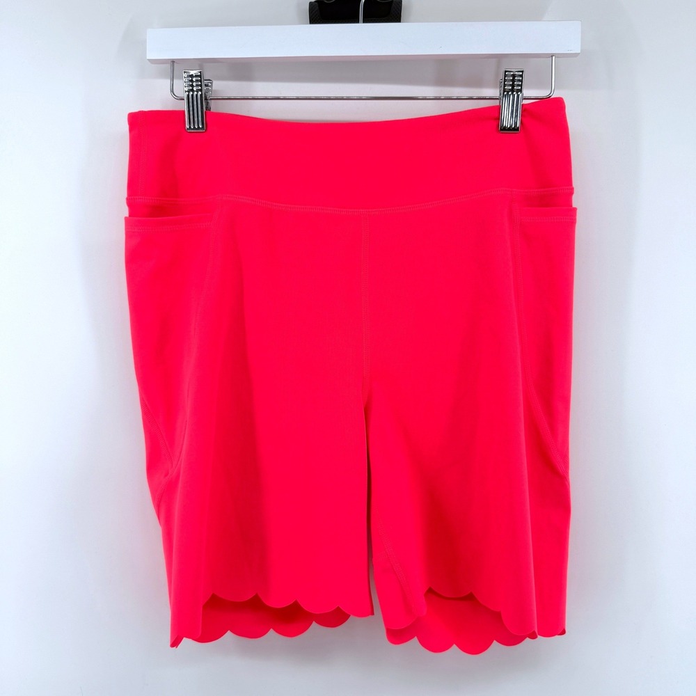 Lilly Pulitzer Luxletic Scallop Hem Shorts Large Pink Womens Athletic Biker